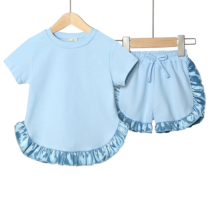 Summer Kids Little Sweet Girls Clothing Sets