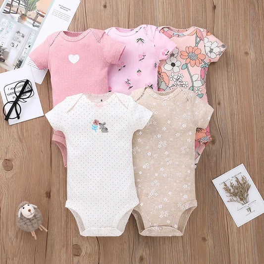 5-Pack Cotton Newborn Baby Bodysuits