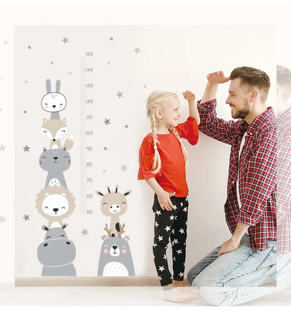 Cartoon Height Chart Wall Sticker for Nursery & Kids Room