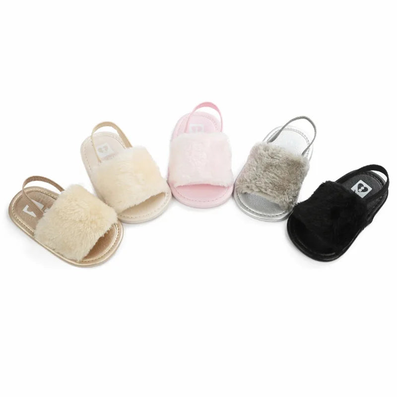 Newborn Non-Slip Plush Sandals