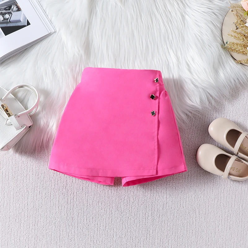 Girl 2pcs Sleeveless Top & Shorts-Skirt