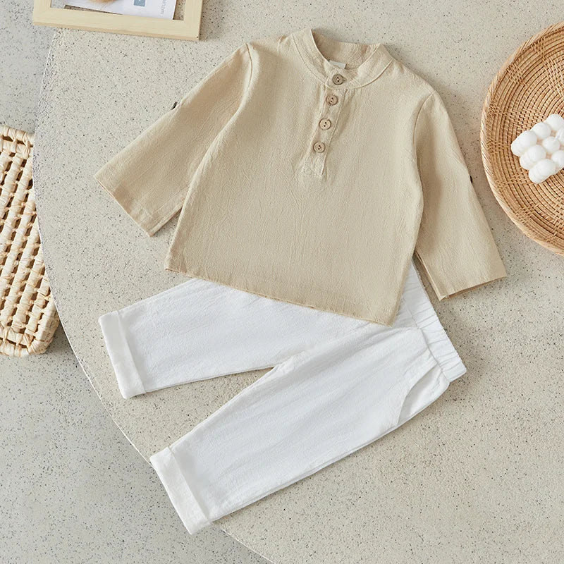 Boys Summer Linen 2pcs  Outfit