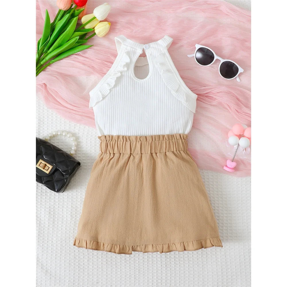 Sleeveless Off Shoulder Girl Set