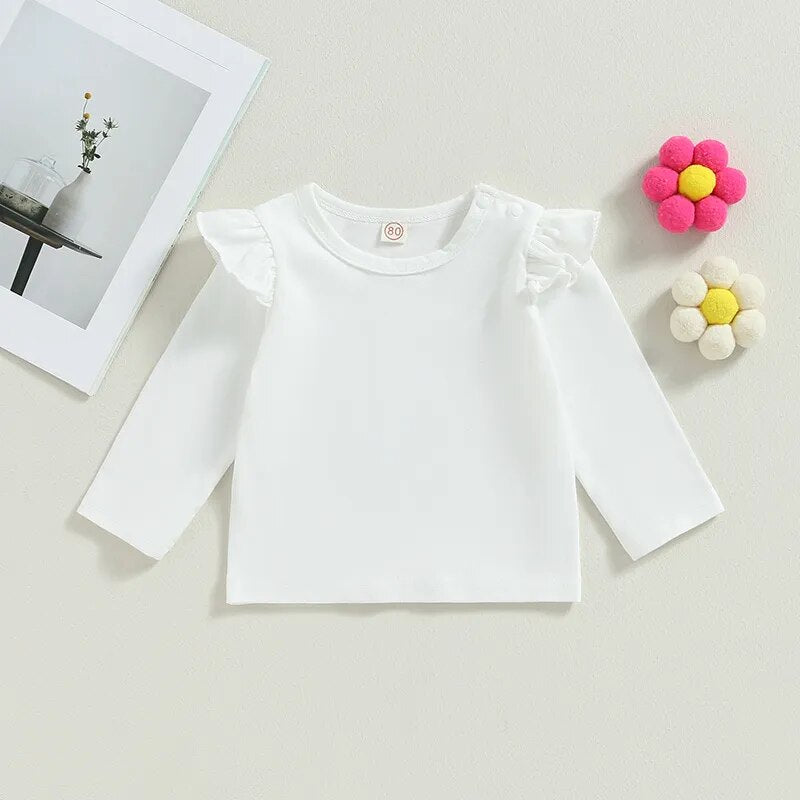 2PCS Baby Girls Long Sleeves Shirt