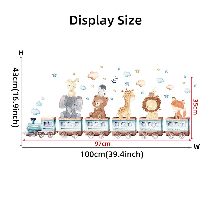 Colorful Cartoon Animal Wall Stickers for Kids Room