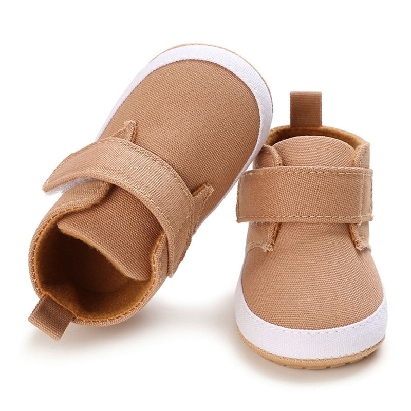 Newborn Baby Boy & Girl Shoes Khaki High Top
