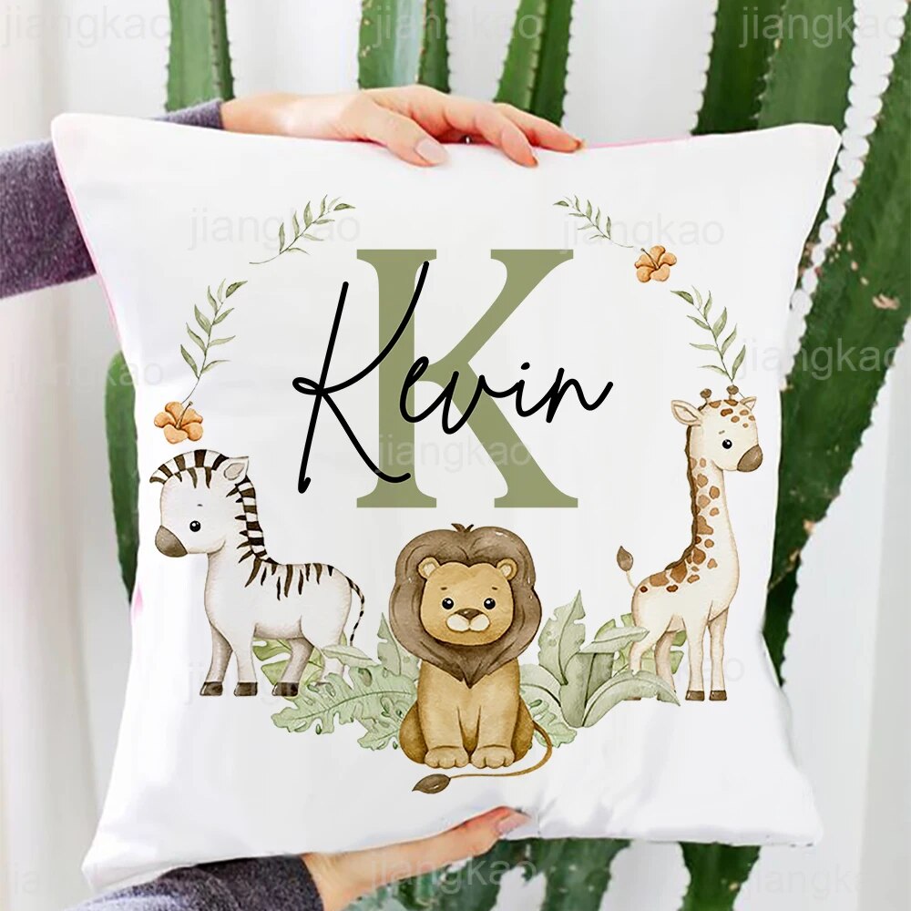 Personalized Animal with Name Pillow Case