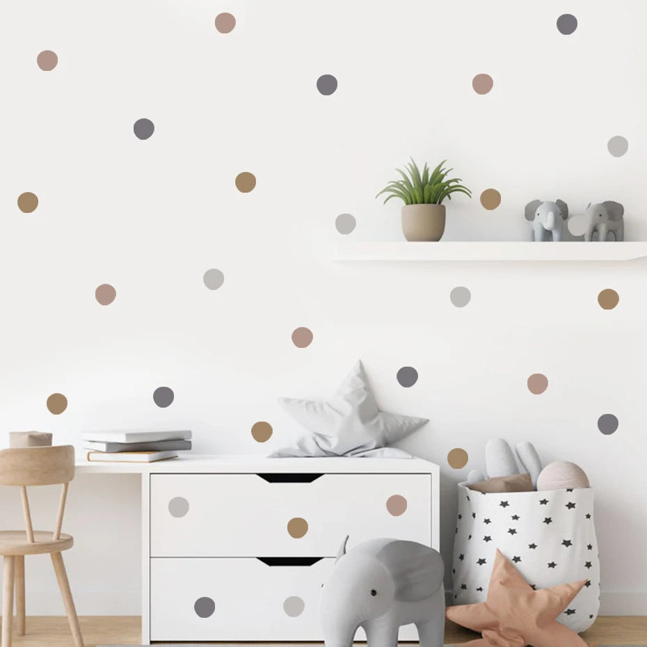Colorful Polka Dot Wall Stickers for Nursery & Kids Room