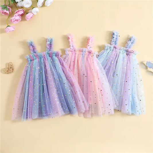 Baby Girls Tulle Sleeveless Dress Rainbow