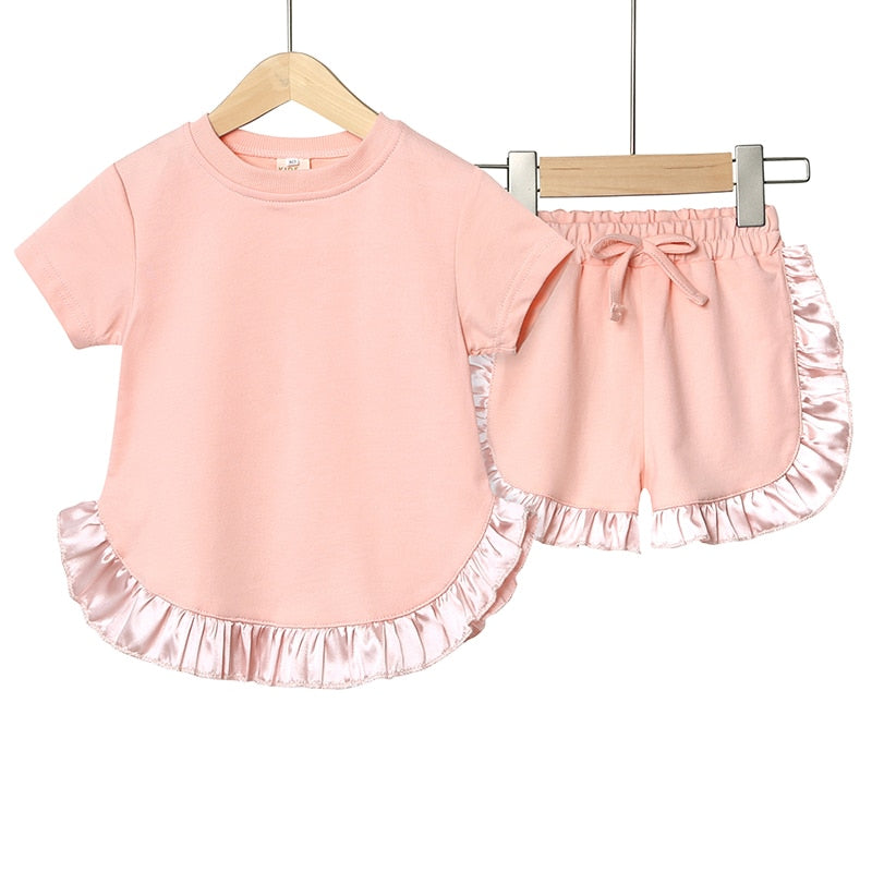 Summer Kids Little Sweet Girls Clothing Sets