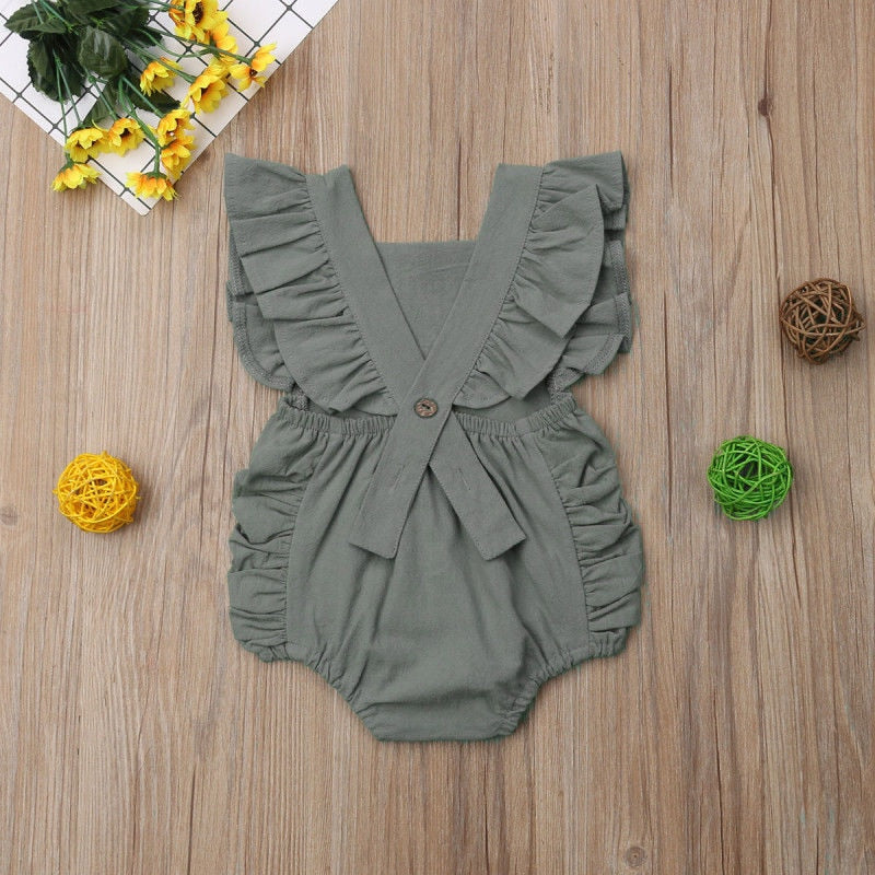 Ruffle Sleeveless Romper Jumpsuit