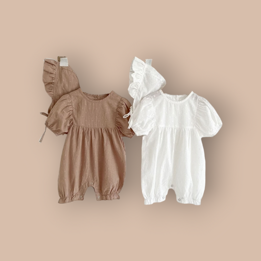 2 Pcs Baby Rompers With Hat
