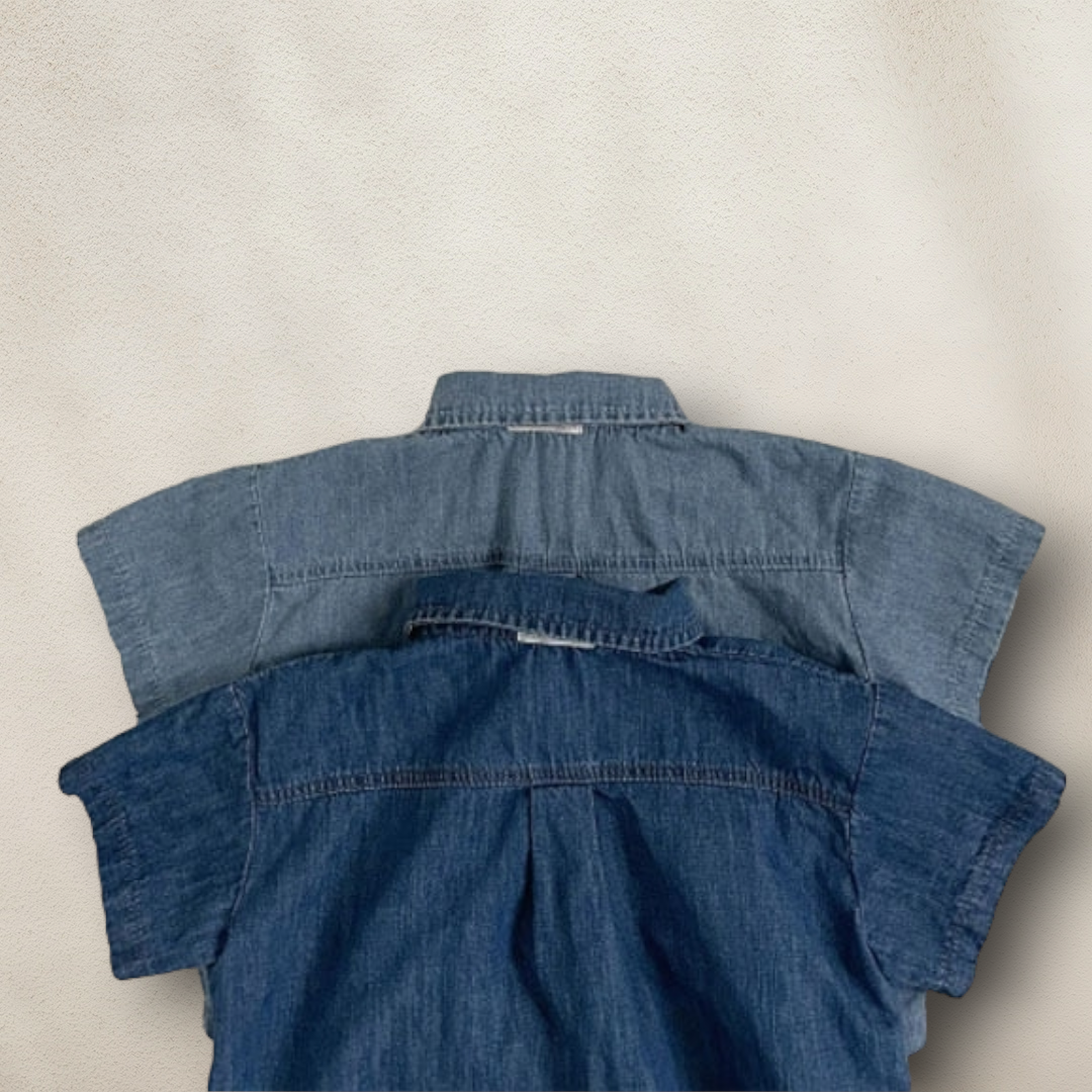 Summer Short Sleeve Denim Shirts & Shorts