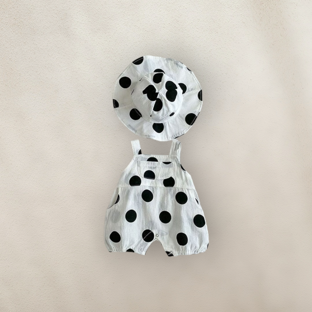 Polka Dot Jumpsuit with Hat