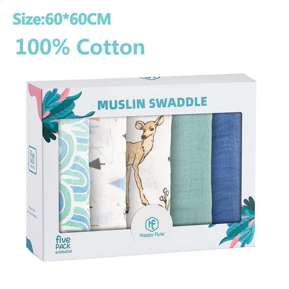 5Pcs/set Muslin Swaddle