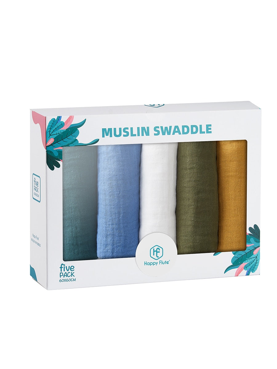 5Pcs/set Muslin Swaddle