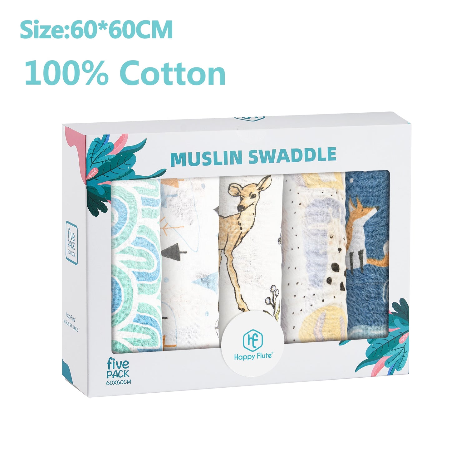 5Pcs/set Muslin Swaddle