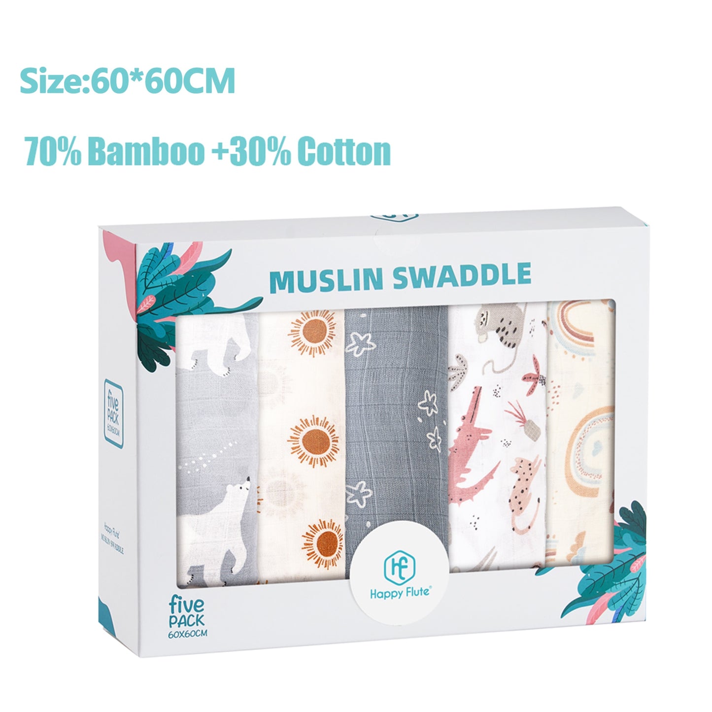 5Pcs/set Muslin Swaddle