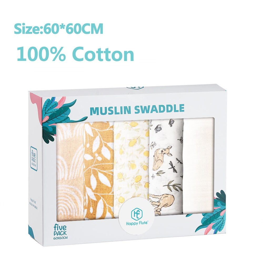 5Pcs/set Muslin Swaddle