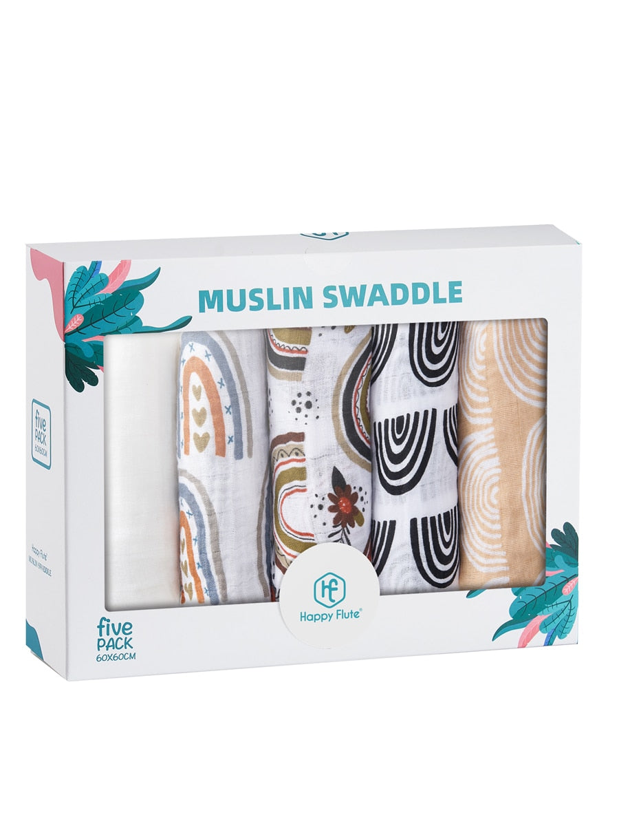 5Pcs/set Muslin Swaddle