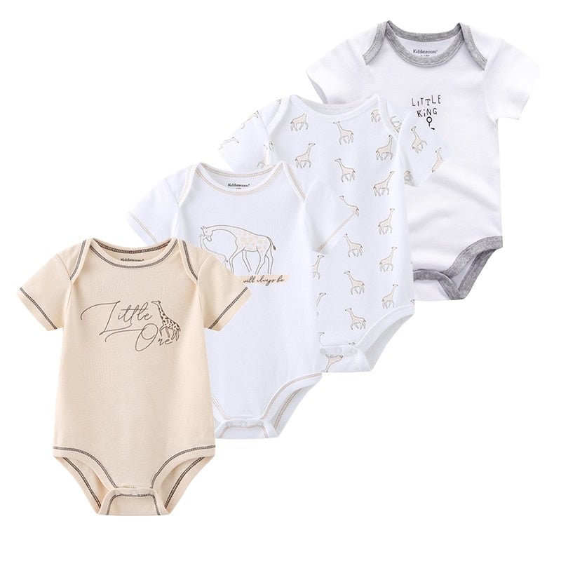 4pcs Short Sleeves Bodysuits