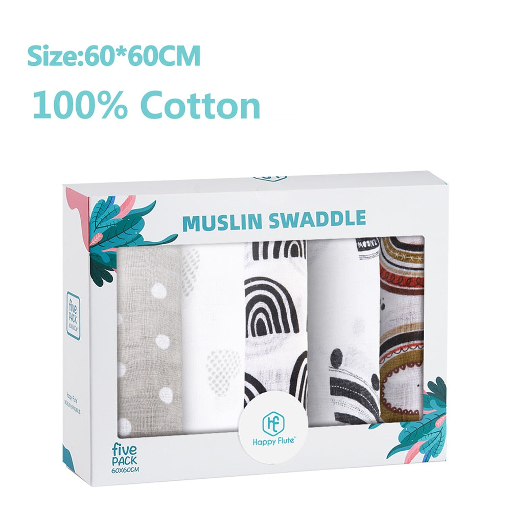 5Pcs/set Muslin Swaddle