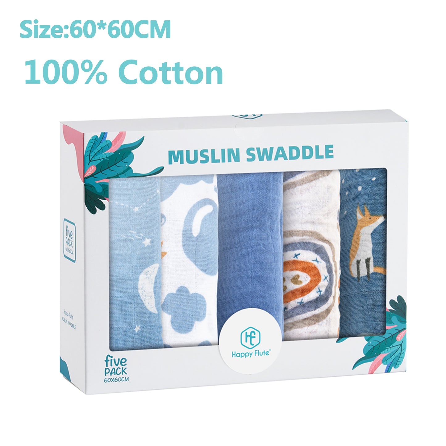 5Pcs/set Muslin Swaddle