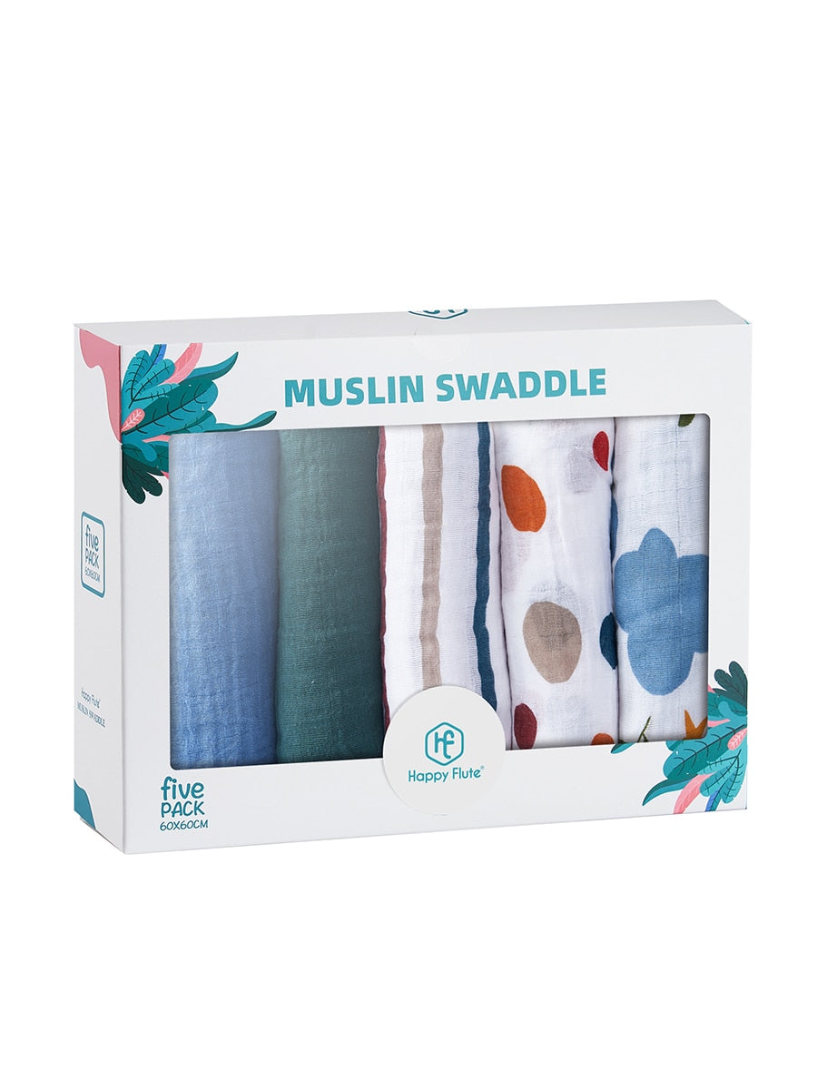 5Pcs/set Muslin Swaddle