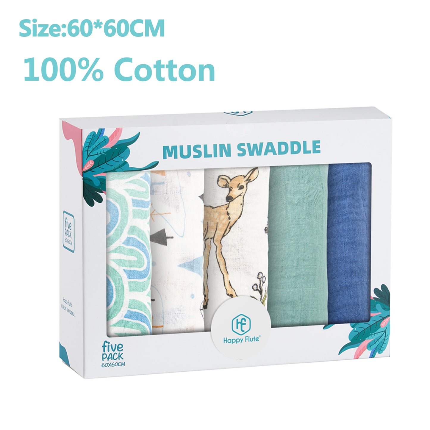 5Pcs/set Muslin Swaddle