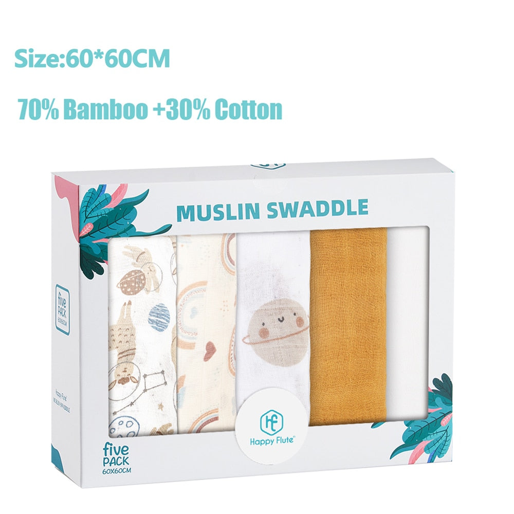 5Pcs/set Muslin Swaddle