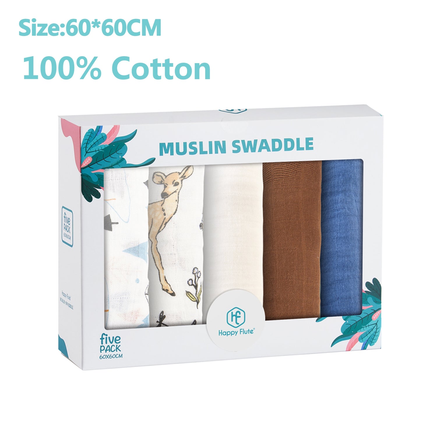 5Pcs/set Muslin Swaddle