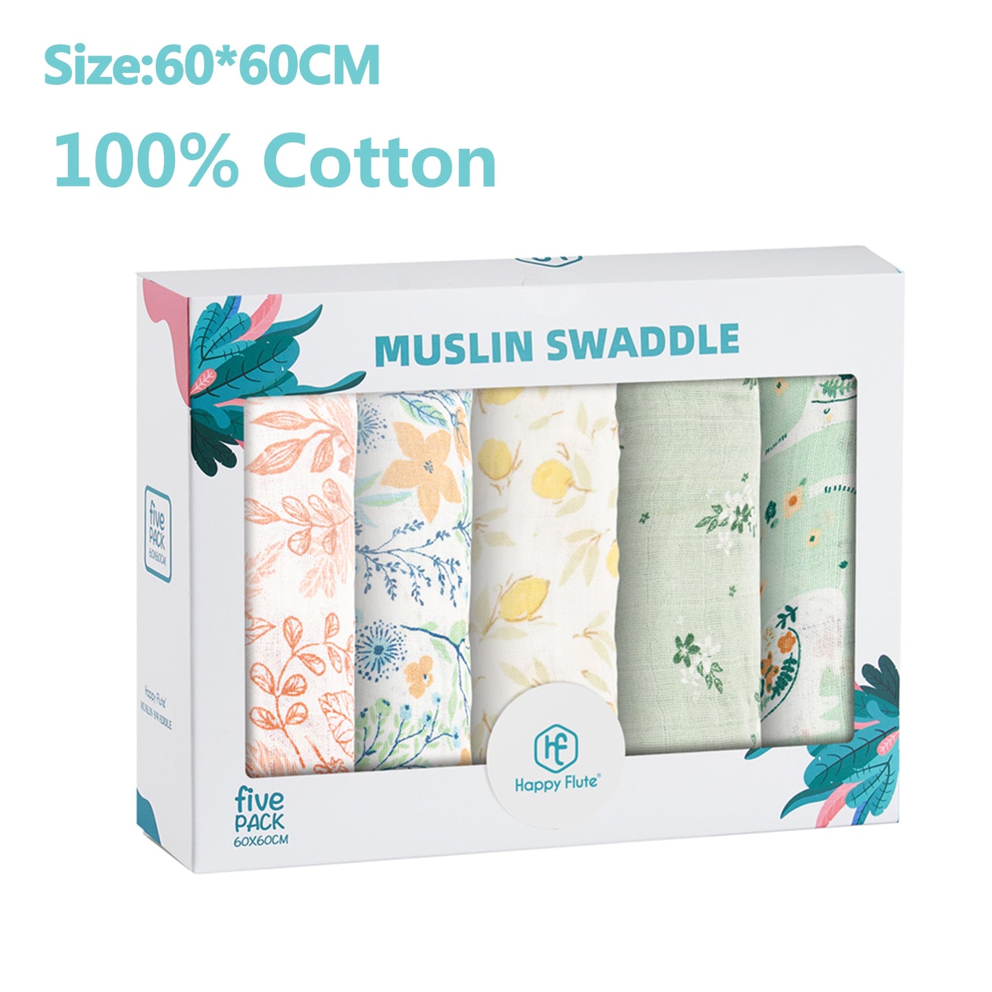 5Pcs/set Muslin Swaddle