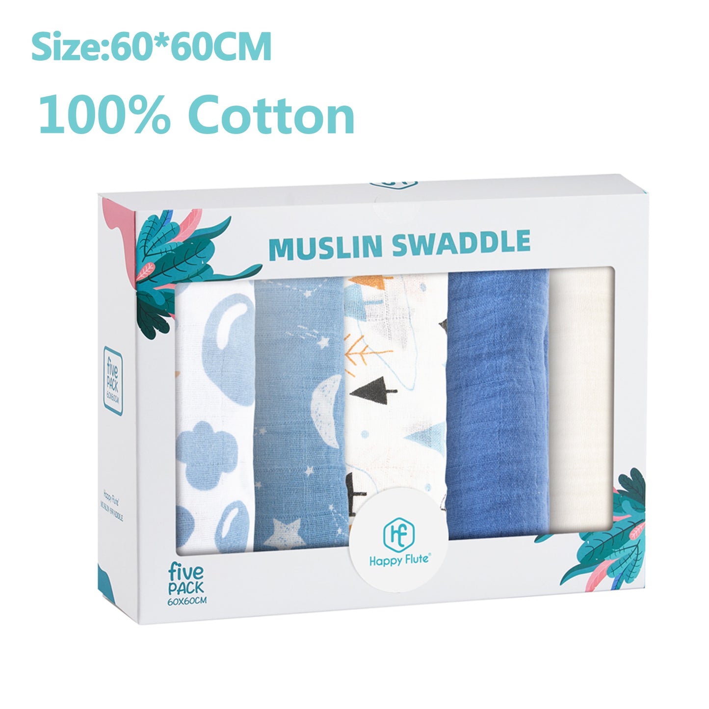 5Pcs/set Muslin Swaddle